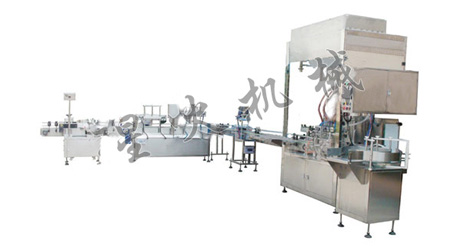 香菇醬理瓶灌裝旋蓋貼標生產線