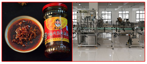 星火公司辣椒醬灌裝機樣機及灌裝樣品展示